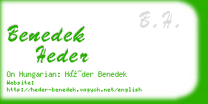 benedek heder business card